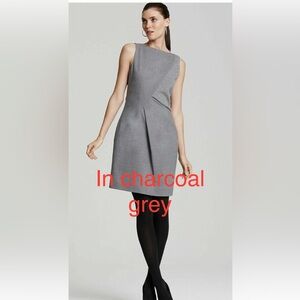 Hugo Boss Charcoal Grey Sleeveless Panel A-Line Dress